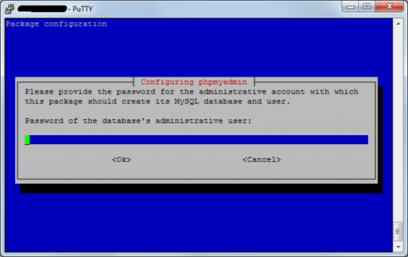 установка пароля администратора в phpmyadmin на debian