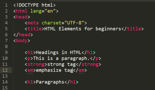 тег абзаца в HTML